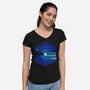 Retro Hoth-Womens-V-Neck-Tee-rocketman_art