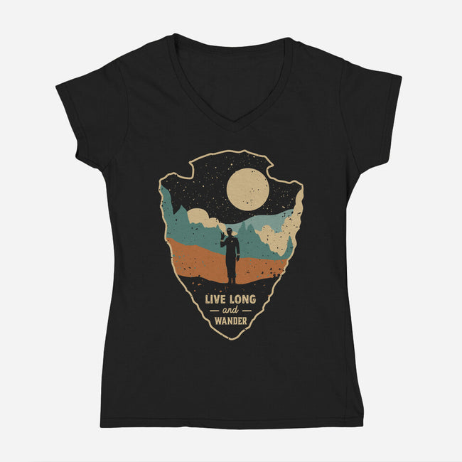 Live Long And Wonder-Womens-V-Neck-Tee-retrodivision