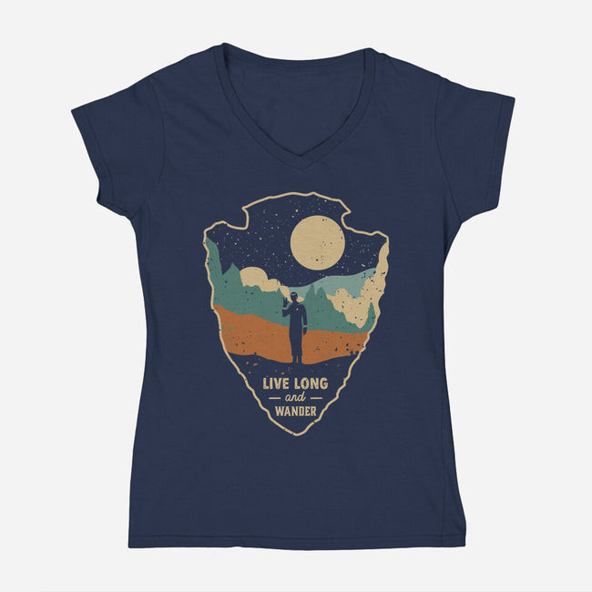 Live Long And Wonder-Womens-V-Neck-Tee-retrodivision