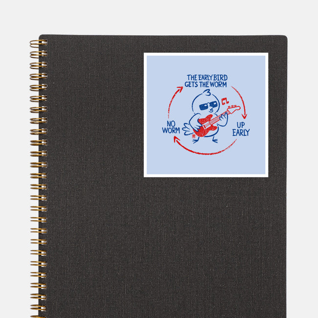 The Early Bird Gets The Worm-None-Glossy-Sticker-worlddominationforcats