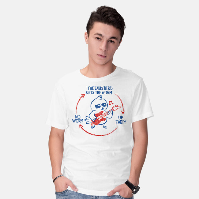 The Early Bird Gets The Worm-Mens-Basic-Tee-worlddominationforcats