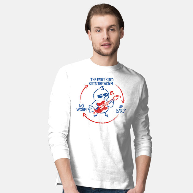 The Early Bird Gets The Worm-Mens-Long Sleeved-Tee-worlddominationforcats