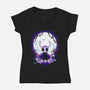 Hollow Moon-Womens-V-Neck-Tee-BlancaVidal