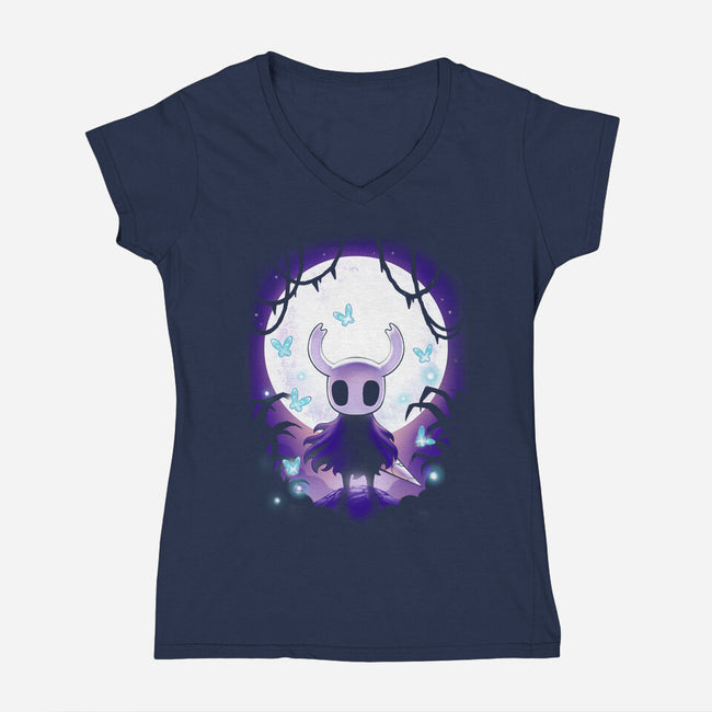 Hollow Moon-Womens-V-Neck-Tee-BlancaVidal