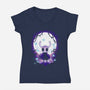 Hollow Moon-Womens-V-Neck-Tee-BlancaVidal