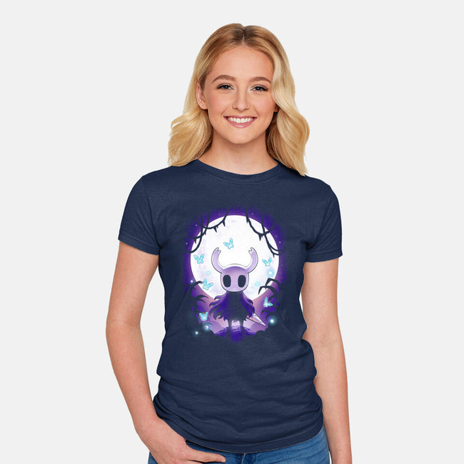 Hollow Moon-Womens-Fitted-Tee-BlancaVidal