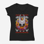 Silk Christmas Night-Womens-V-Neck-Tee-BlancaVidal
