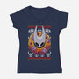 Silk Christmas Night-Womens-V-Neck-Tee-BlancaVidal