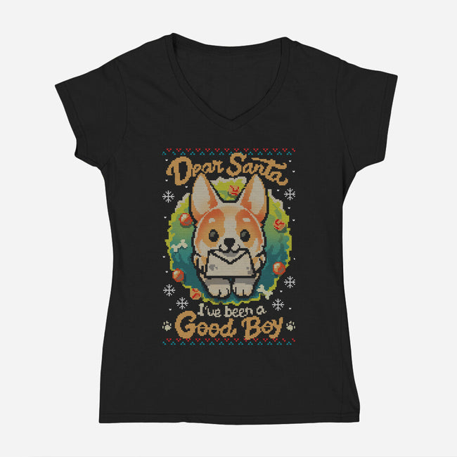 Good Boy-Womens-V-Neck-Tee-BlancaVidal