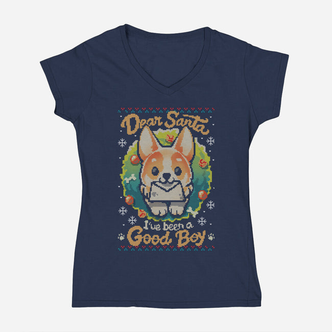 Good Boy-Womens-V-Neck-Tee-BlancaVidal
