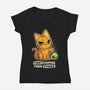 Coffee And Chaos-Womens-V-Neck-Tee-BlancaVidal