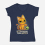 Coffee And Chaos-Womens-V-Neck-Tee-BlancaVidal