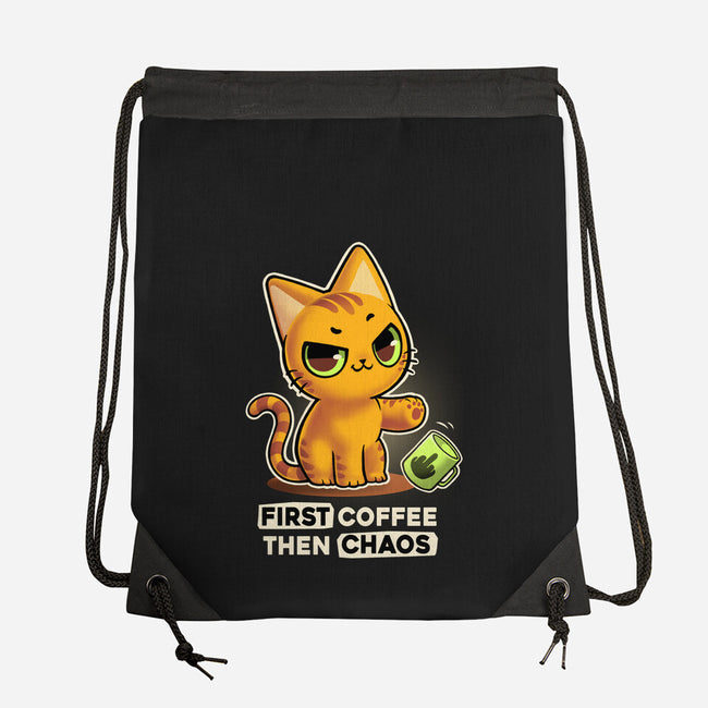 Coffee And Chaos-None-Drawstring-Bag-BlancaVidal