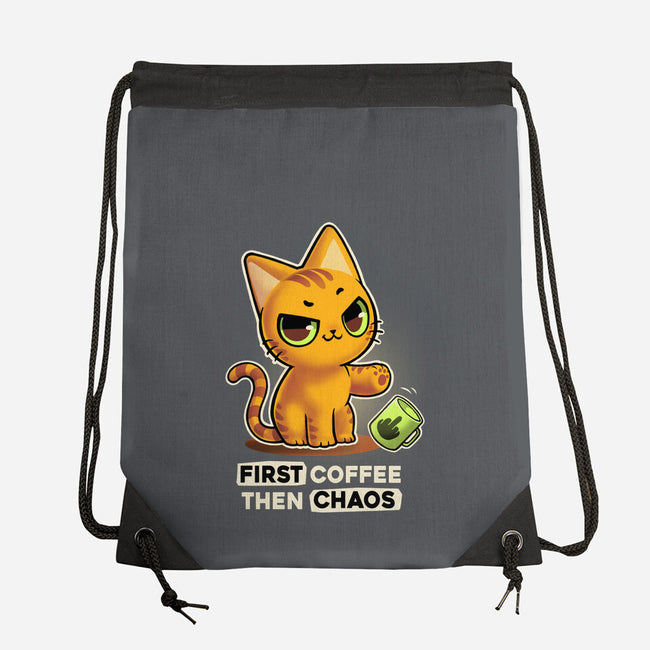 Coffee And Chaos-None-Drawstring-Bag-BlancaVidal