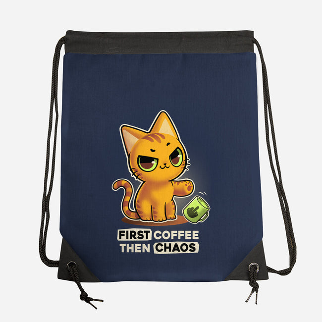 Coffee And Chaos-None-Drawstring-Bag-BlancaVidal