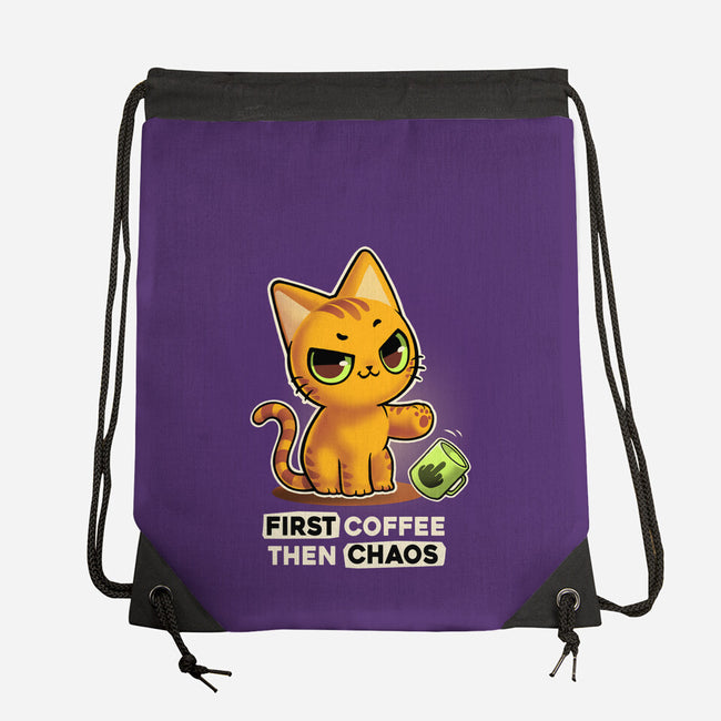 Coffee And Chaos-None-Drawstring-Bag-BlancaVidal