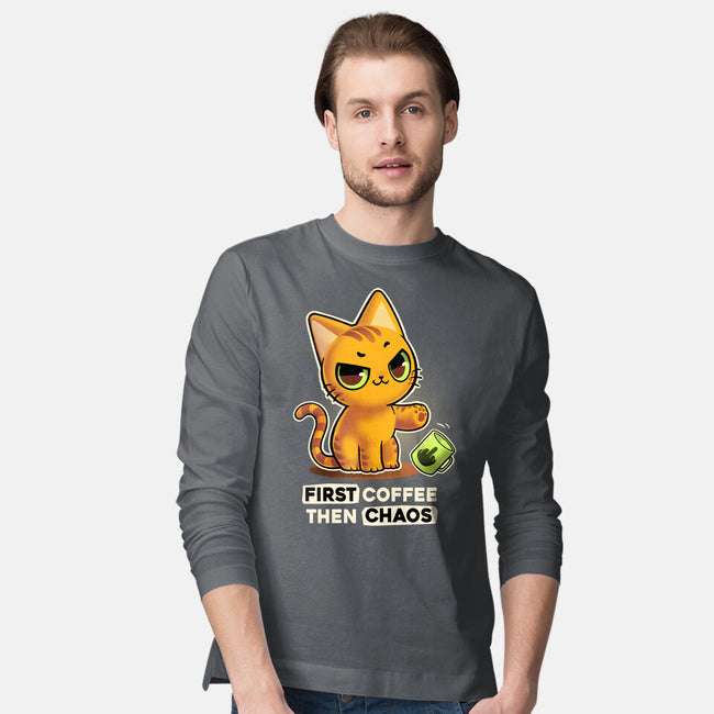 Coffee And Chaos-Mens-Long Sleeved-Tee-BlancaVidal