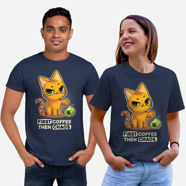 Coffee And Chaos-Unisex-Basic-Tee-BlancaVidal