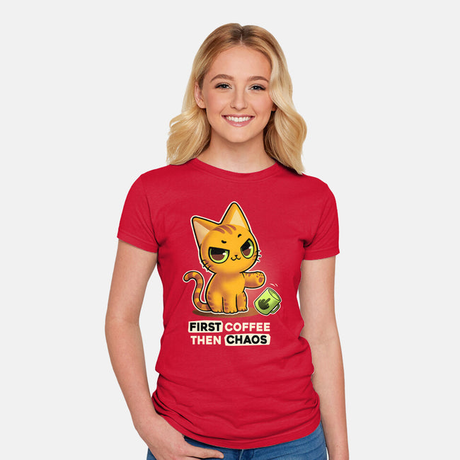 Coffee And Chaos-Womens-Fitted-Tee-BlancaVidal