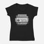 Alert Cat-Womens-V-Neck-Tee-BlancaVidal