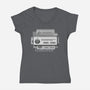 Alert Cat-Womens-V-Neck-Tee-BlancaVidal
