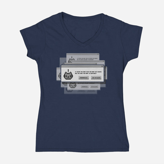 Alert Cat-Womens-V-Neck-Tee-BlancaVidal