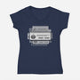 Alert Cat-Womens-V-Neck-Tee-BlancaVidal