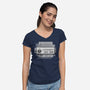 Alert Cat-Womens-V-Neck-Tee-BlancaVidal