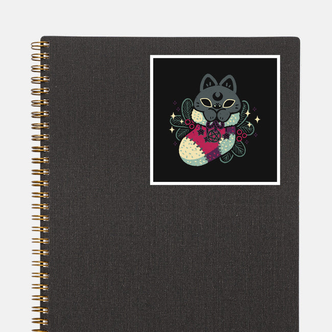 Gothic Cat Christmas Stocking-None-Glossy-Sticker-xMorfina
