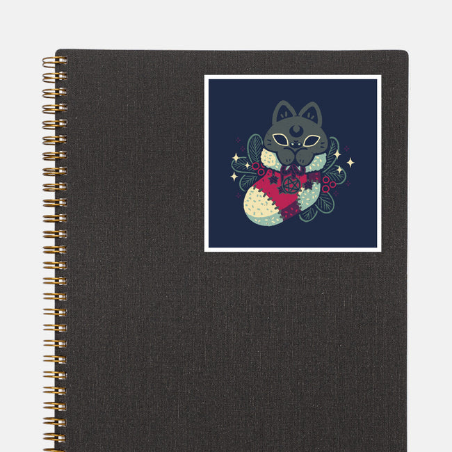 Gothic Cat Christmas Stocking-None-Glossy-Sticker-xMorfina