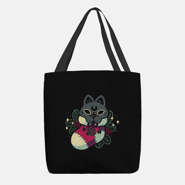 Gothic Cat Christmas Stocking-None-Basic Tote-Bag-xMorfina