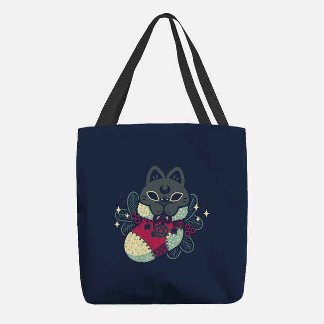 Gothic Cat Christmas Stocking-None-Basic Tote-Bag-xMorfina