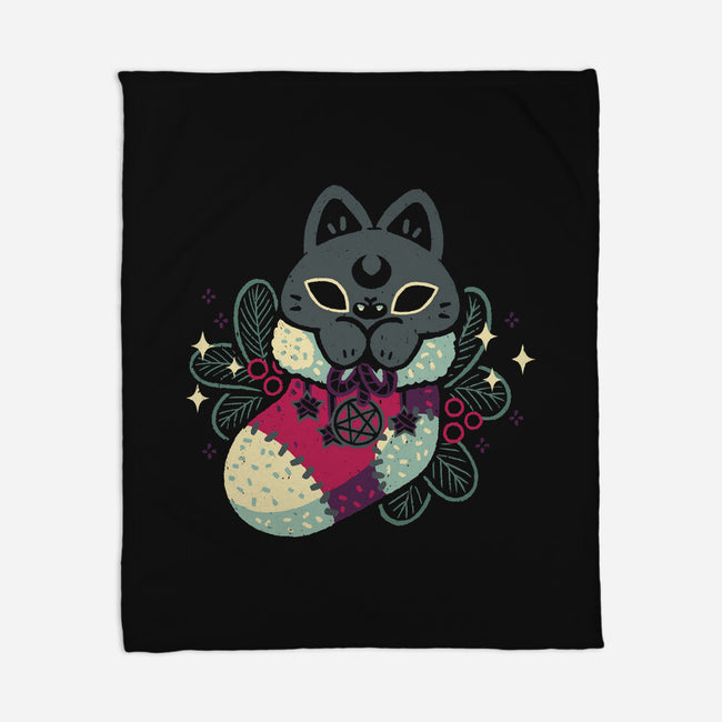 Gothic Cat Christmas Stocking-None-Fleece-Blanket-xMorfina