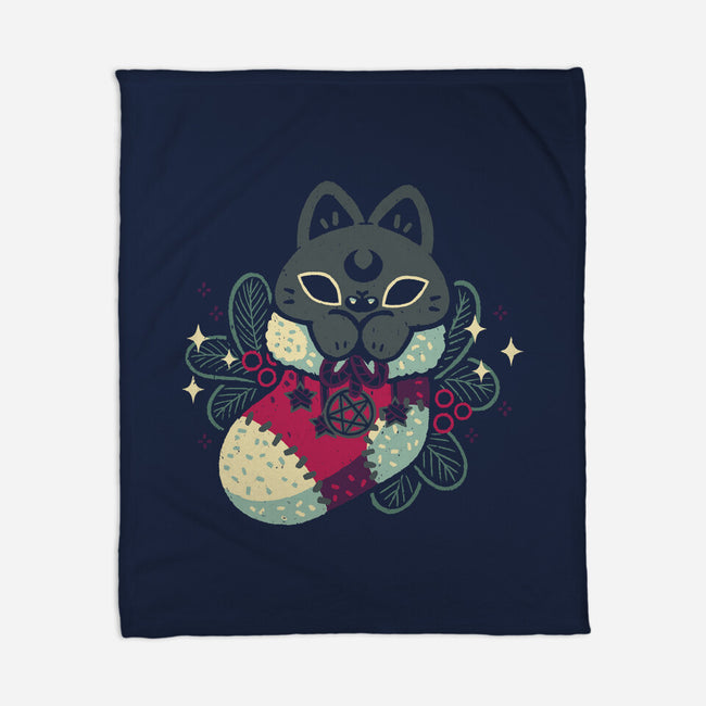 Gothic Cat Christmas Stocking-None-Fleece-Blanket-xMorfina