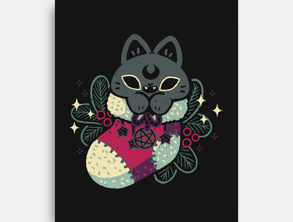 Gothic Cat Christmas Stocking