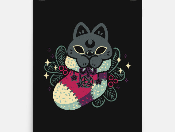 Gothic Cat Christmas Stocking