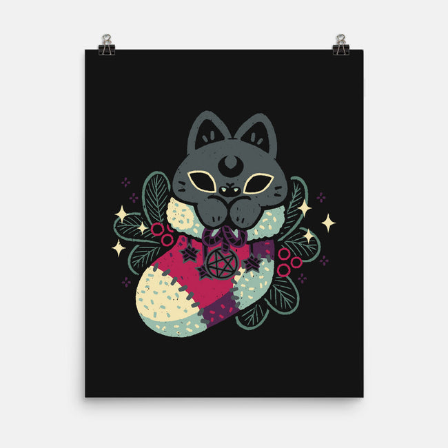 Gothic Cat Christmas Stocking-None-Matte-Poster-xMorfina