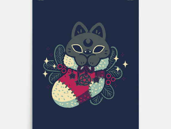 Gothic Cat Christmas Stocking