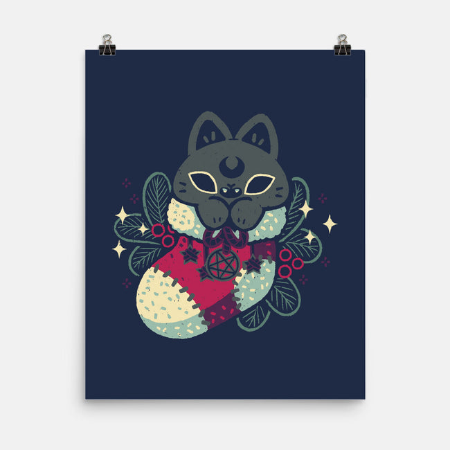 Gothic Cat Christmas Stocking-None-Matte-Poster-xMorfina