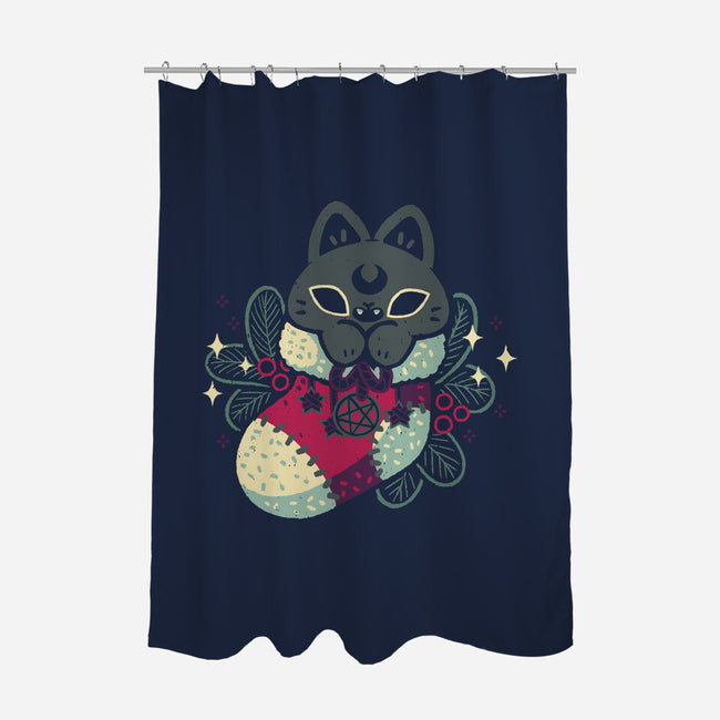 Gothic Cat Christmas Stocking-None-Polyester-Shower Curtain-xMorfina