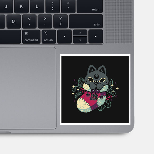 Gothic Cat Christmas Stocking-None-Glossy-Sticker-xMorfina