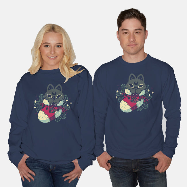 Gothic Cat Christmas Stocking-Unisex-Crew Neck-Sweatshirt-xMorfina