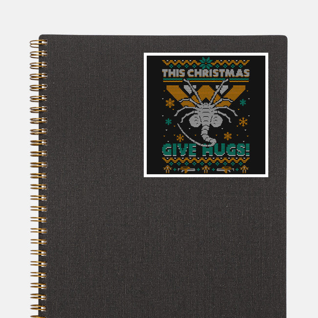 Ugly Christmas Hugs-None-Glossy-Sticker-Getsousa!