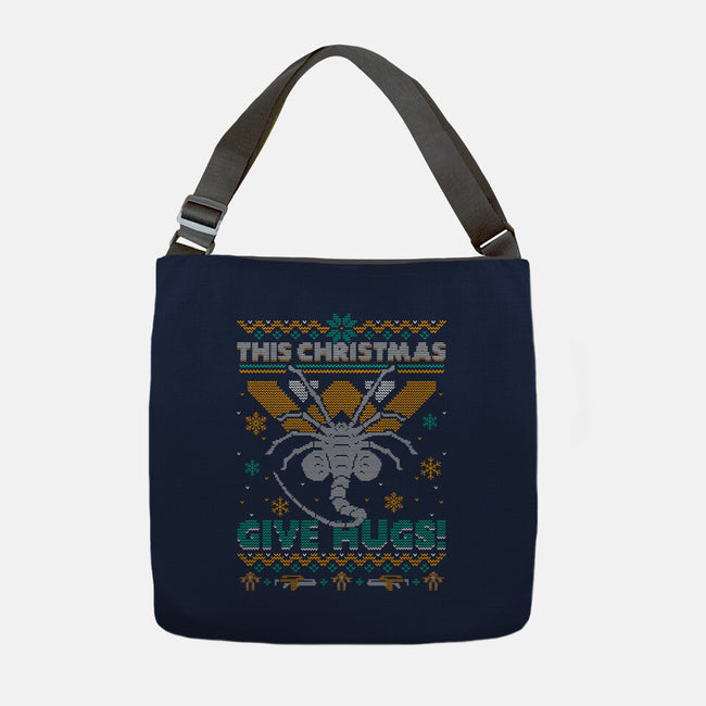Ugly Christmas Hugs-None-Adjustable Tote-Bag-Getsousa!