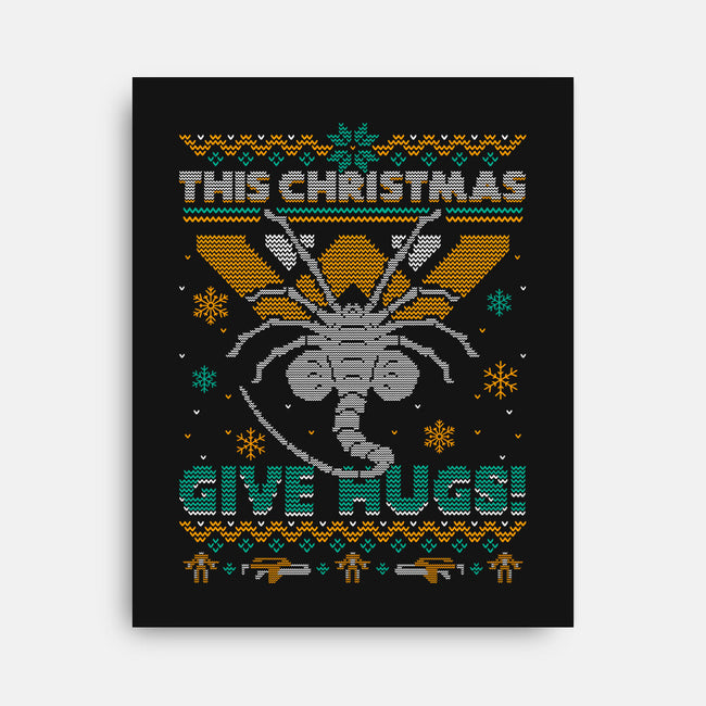 Ugly Christmas Hugs-None-Stretched-Canvas-Getsousa!