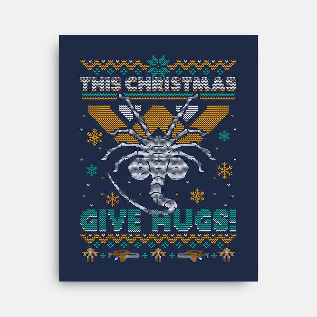 Ugly Christmas Hugs-None-Stretched-Canvas-Getsousa!