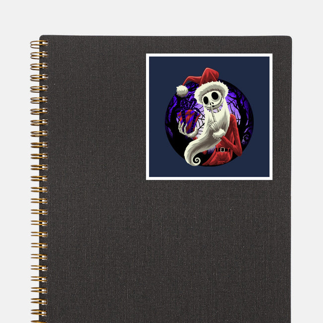 Skeleton Santa-None-Glossy-Sticker-rmatix