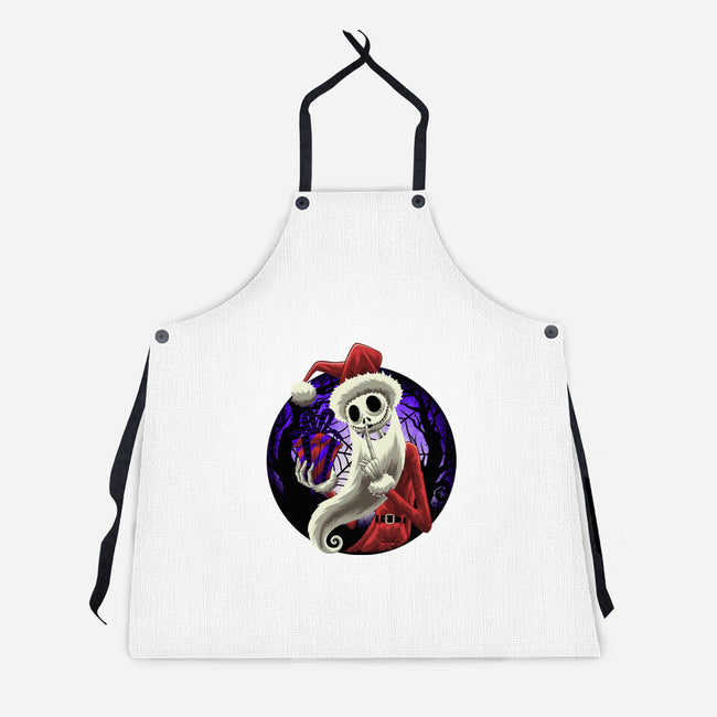 Skeleton Santa-Unisex-Kitchen-Apron-rmatix
