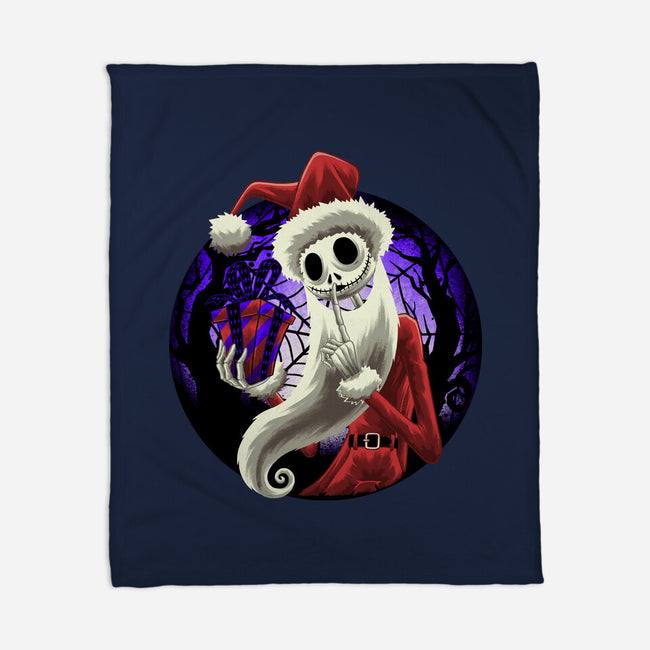 Skeleton Santa-None-Fleece-Blanket-rmatix