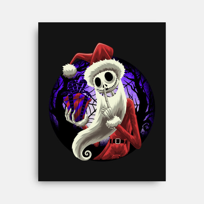 Skeleton Santa-None-Stretched-Canvas-rmatix